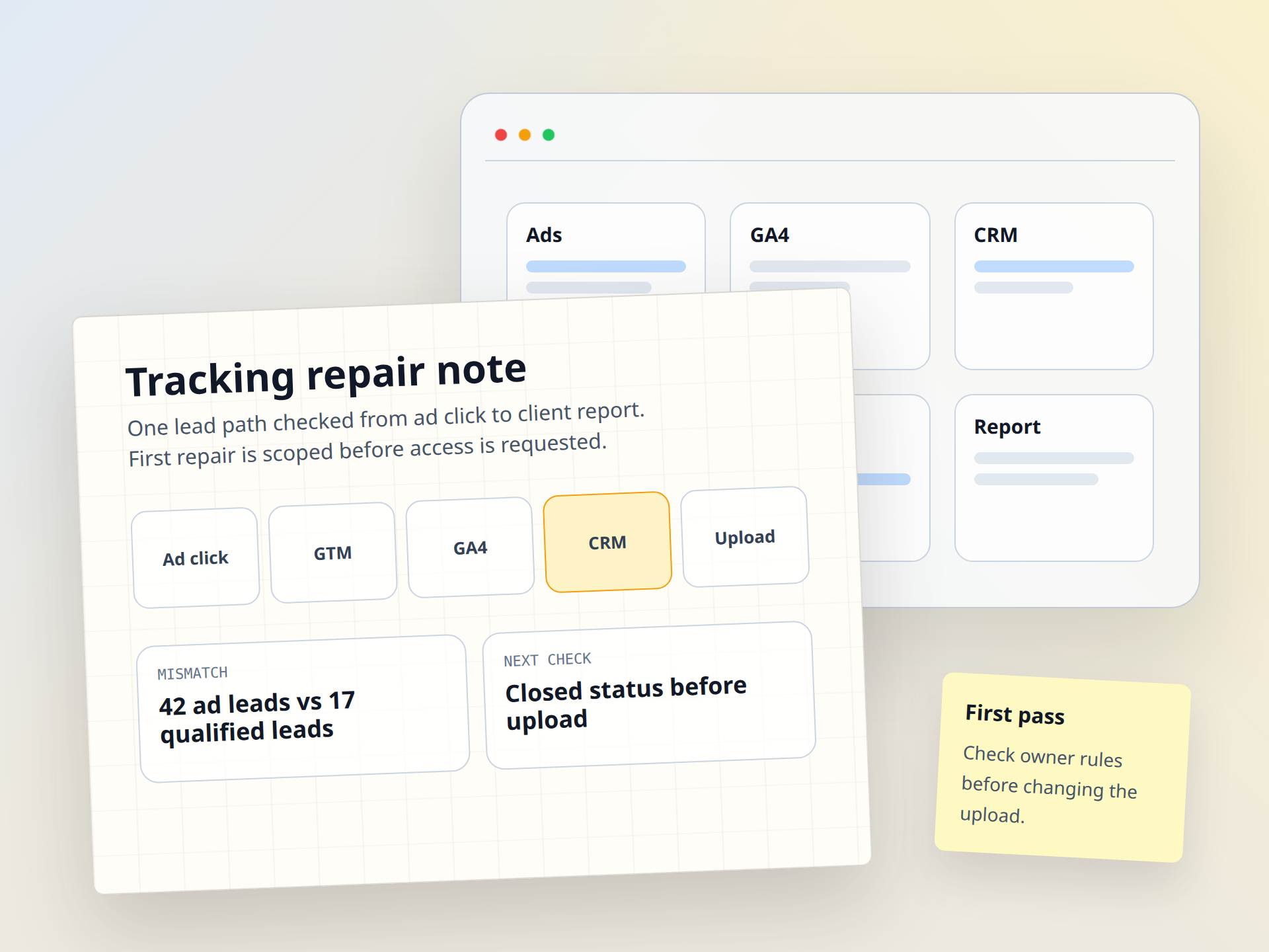 Sample tracking repair artifact